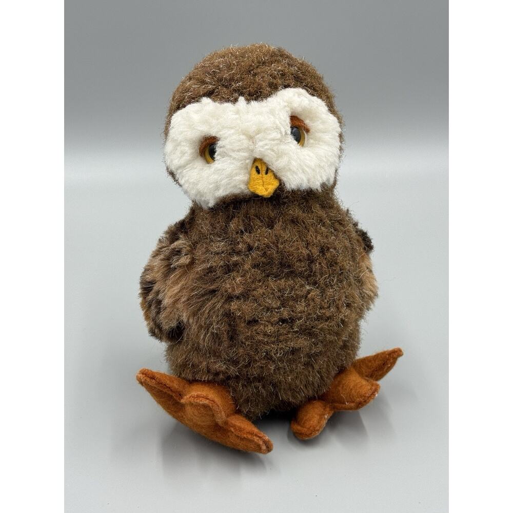Vintage 1980 R Dakin Owl Plush 9" Brown Stuffed Animal READ DESCRIPTION